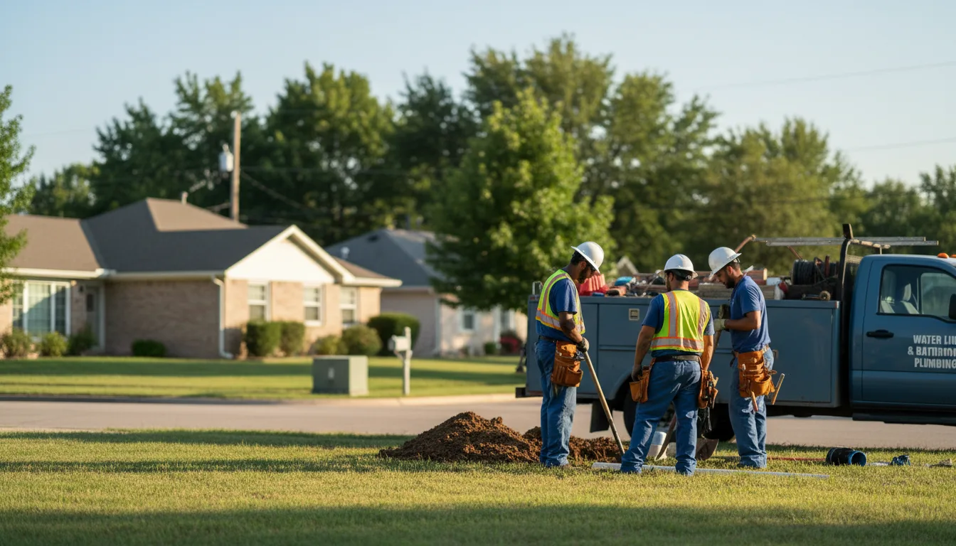 Residential water line and bathroom plumbing service in Maize, KS
